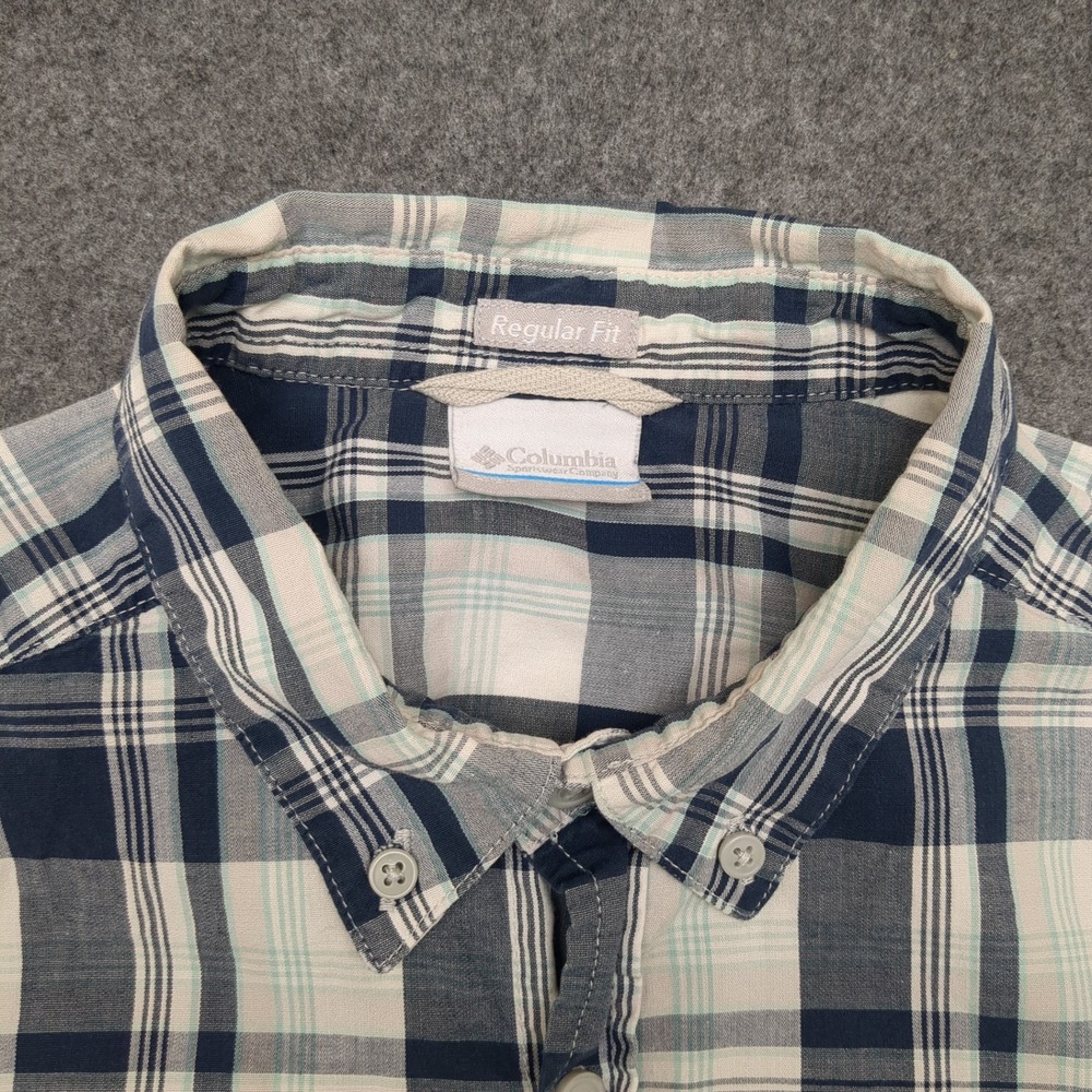 Columbia Mens Regular Fit Plaid Short Sleeve Button Down Shirt Size‎ M - Picture 4 of 11